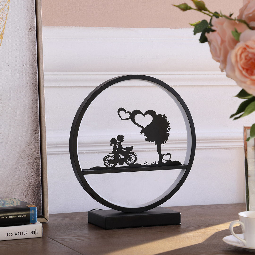 13-Inch Girl and Boy on Bicycle LED Accent Table Lamp