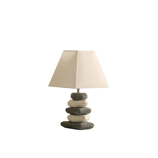 17.5" In Coastal Darya 5 Stacked Pebble Ceramic Table Lamp