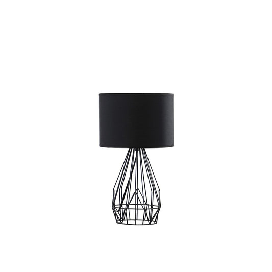 17.5" In Industrial Farm Metal Cage Black Table Lamp