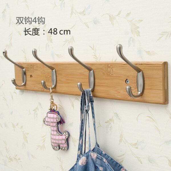 Coat Rack Bamboo Hallway Hat Hook Hanger Bedroom Door Wall-Mounting Hook Corner Room Kitchen Toilet Wall Bracket - Image 2