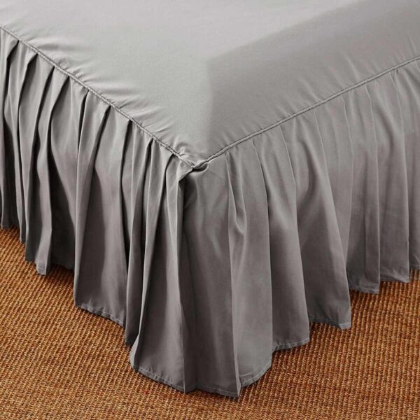 Solid Color Polyester Bedspread Fitted Sheet Cover Soft Non-Slip - Image 5