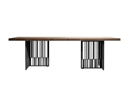 Rock marble rectangular dining table Nordic luxury industrial style desk brushed copper post-modern stainless steel table - Image 5