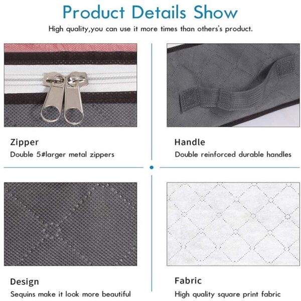 Under Bed Storage Bag Clothes Quilt Blanket Storage Bin - Image 5