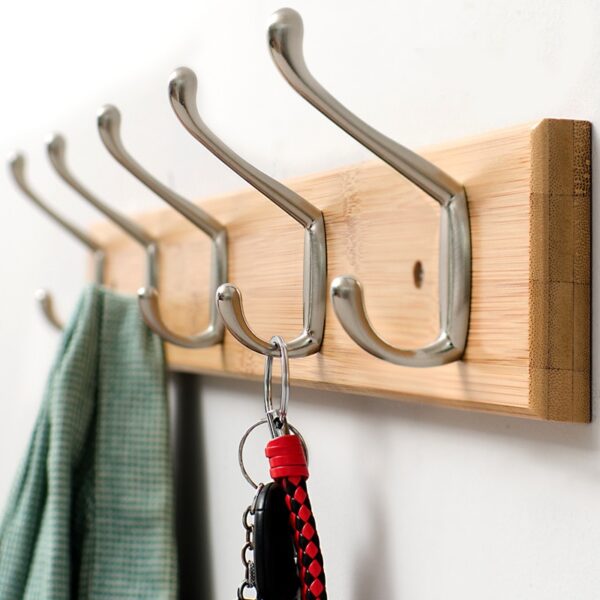 Coat Rack Bamboo Hallway Hat Hook Hanger Bedroom Door Wall-Mounting Hook Corner Room Kitchen Toilet Wall Bracket