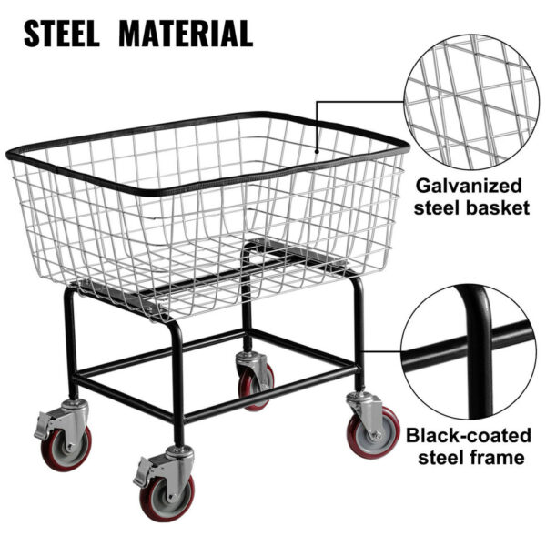 VEVOR Commercial Wire Laundry Cart Laundry Basket - Image 4