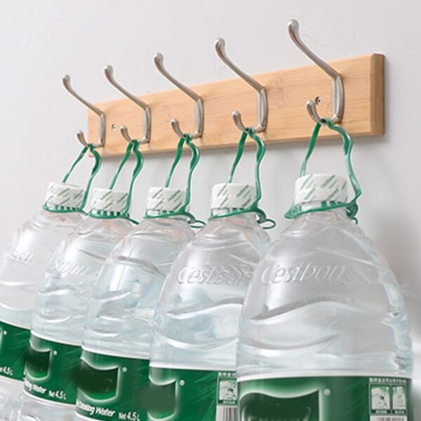 Coat Rack Bamboo Hallway Hat Hook Hanger Bedroom Door Wall-Mounting Hook Corner Room Kitchen Toilet Wall Bracket - Image 12