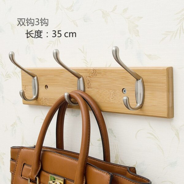 Coat Rack Bamboo Hallway Hat Hook Hanger Bedroom Door Wall-Mounting Hook Corner Room Kitchen Toilet Wall Bracket - Image 5