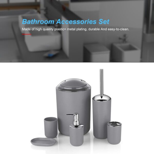 6 Pcs Bathroom Accessories Set - Image 6