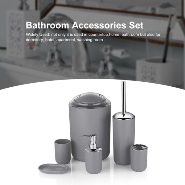 6 Pcs Bathroom Accessories Set - Image 5