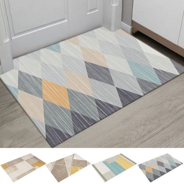 New Geometric Printed Doormat Living Room Anti-slip Carpet Absorbent Shower Bath Mat