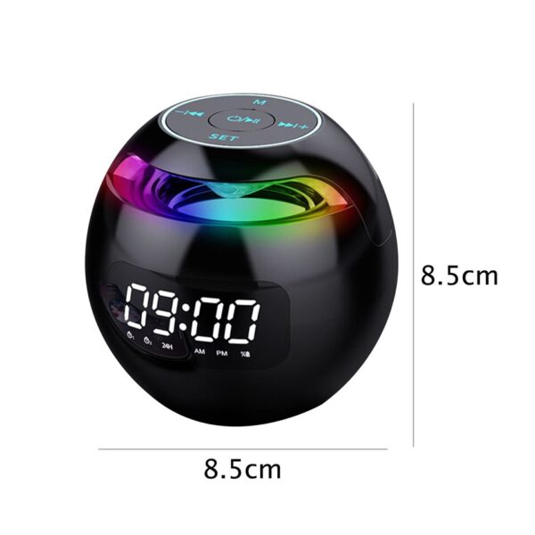 Spherical Music Player Clock Bluetooth-compatible 5.0 Speaker LED Screen Wake Up Clocks - Image 7