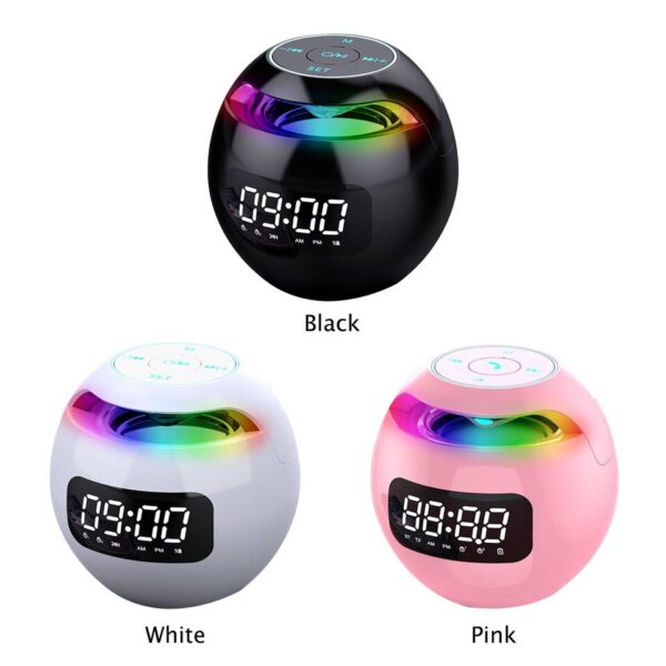 Spherical Music Player Clock Bluetooth-compatible 5.0 Speaker LED Screen Wake Up Clocks - Image 2