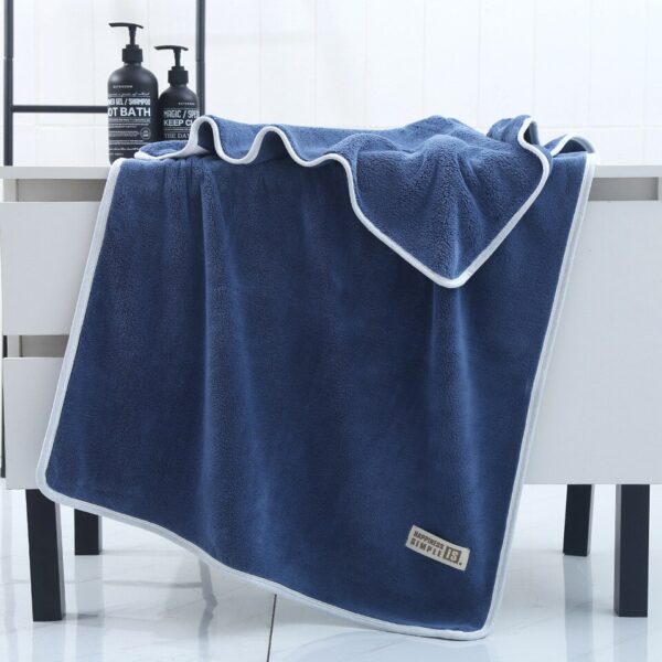 Bamboo Charcoal Coral Velvet Fiber Bath Towel Adult Quick-drying Soft Absorbent Solid Color - Image 6