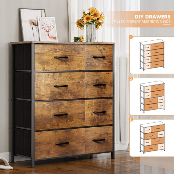 EnHomee 2.5/5mm Bedroom wooden Dresser  Storage Cabinet with 8 Drawers - Image 4