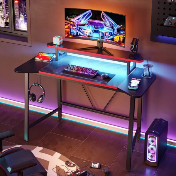 50.3" Gaming Desk Computer Office Table with LED Lights - Image 6