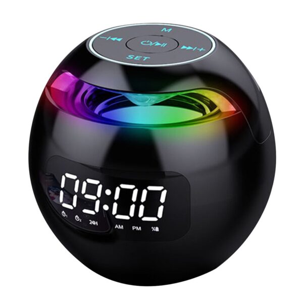 Spherical Music Player Clock Bluetooth-compatible 5.0 Speaker LED Screen Wake Up Clocks - Image 6