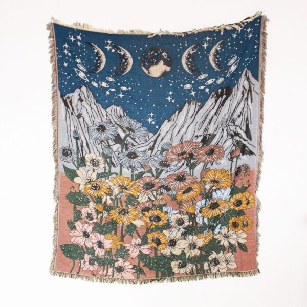 Boho Floral Blankets For Beds Sofa Summer Bed Throw Cover Aesthetic Soft Cotton - Image 4