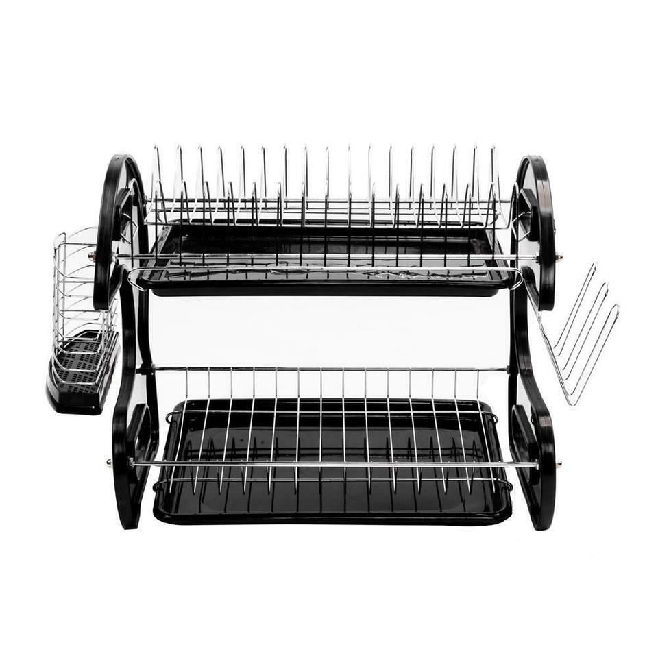 2-Tier Dish Drying Rack Stainless Steel Drainer Kitchen Storage Space Saver NEW - Image 6