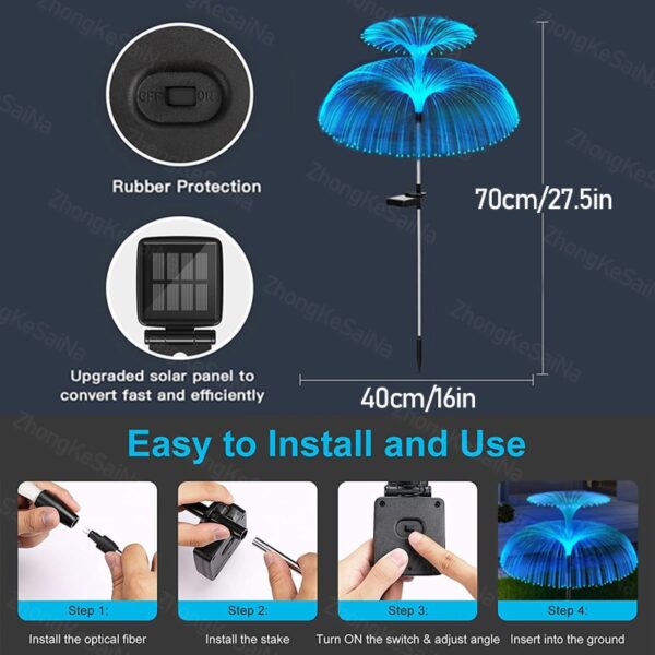 6/3/1Pcs Led 7Colors Solar Garden Lights Outdoor Waterproof Lawn Lights Fiber Optic - Image 5