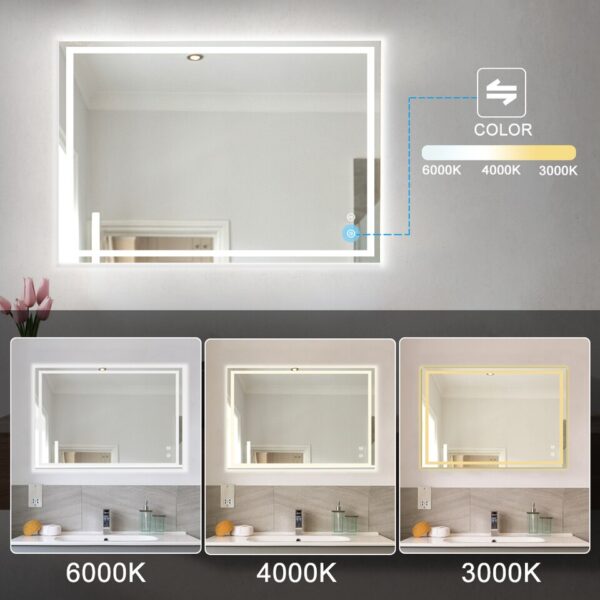Depuley Vanity Mirror with Light 92x72cm Dimmable Touch LED Lighting - Image 6