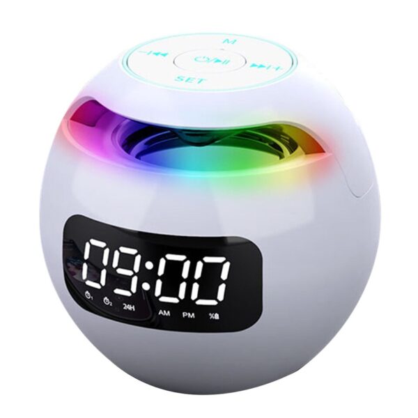 Spherical Music Player Clock Bluetooth-compatible 5.0 Speaker LED Screen Wake Up Clocks - Image 5