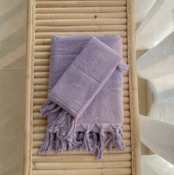 Turkey Tassel Bath Towel Plush Washcloth Washed Worsted Cotton Soft Absorbent Japanese Bathroom - Image 14