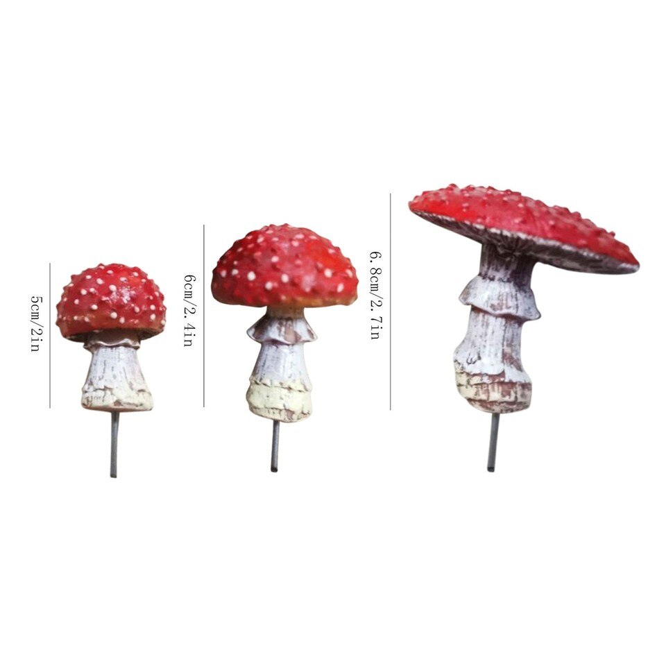 3PCS Fairy Garden Miniatures Mini Mushroom - Image 6