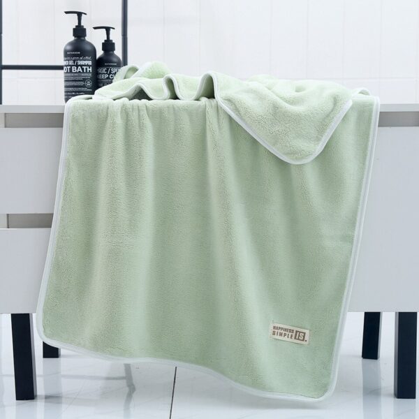 Bamboo Charcoal Coral Velvet Fiber Bath Towel Adult Quick-drying Soft Absorbent Solid Color - Image 9
