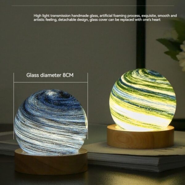 Unique Glowing Planetary Crystal Ball Galaxy Astronaut  Night Lights USB Power Warm Bedside Ligh - Image 6