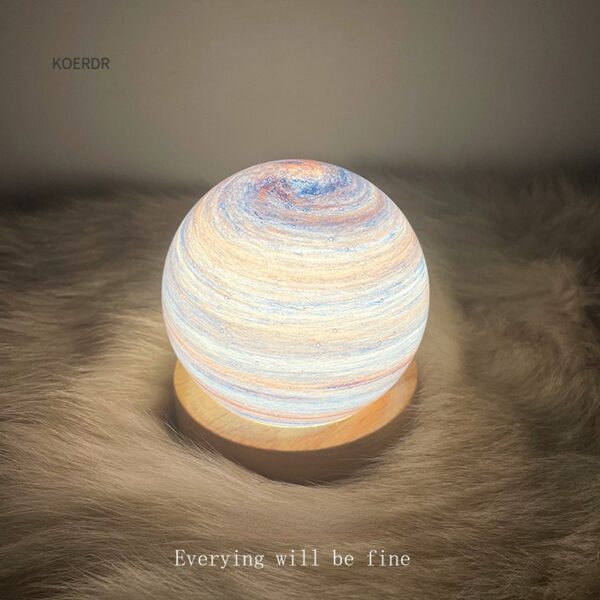 Unique Glowing Planetary Crystal Ball Galaxy Astronaut  Night Lights USB Power Warm Bedside Ligh - Image 2