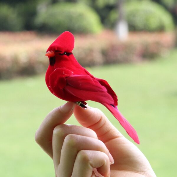 2pcs Simulation Feather Birds with Clips for Garden Lawn Tree