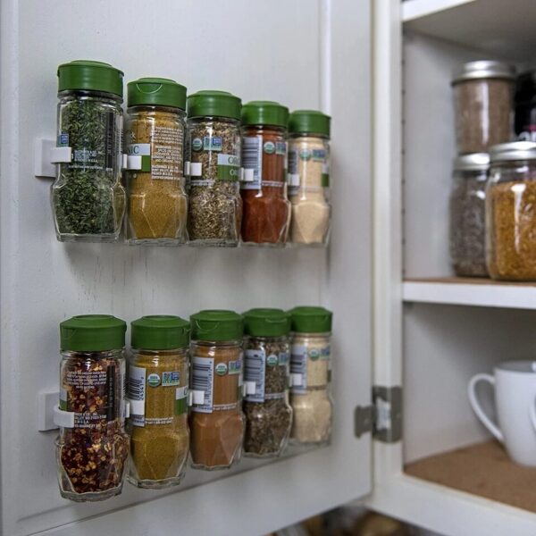 Kitchen Organizer Spice Clips Bottle Rack Wall Mount