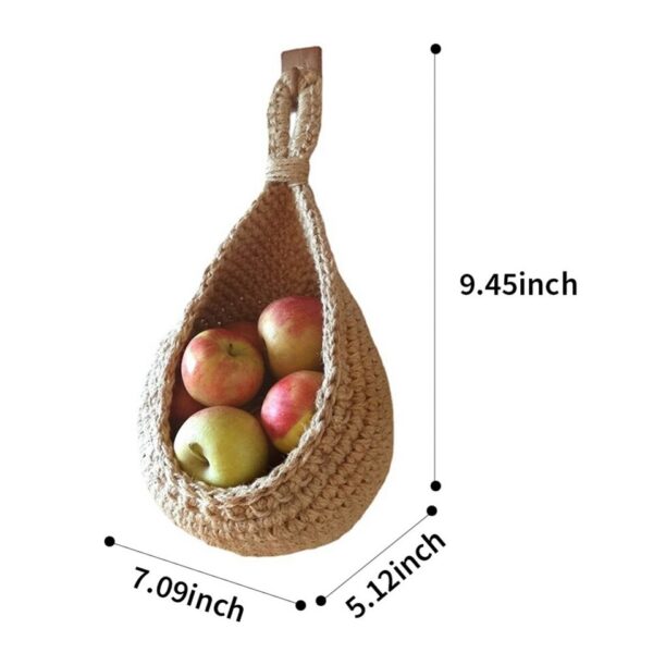 Vegetable Fruit Baskets Natural Jute Woven Hanging Baskets for Kitchen - Image 11