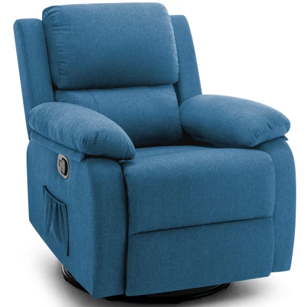 Recliner Chair, 360 Swivel Rocker Chair for Adults, Small Rocking Recliner for Small Spaces, Upholstered Fabric Glider Recliner - Image 15