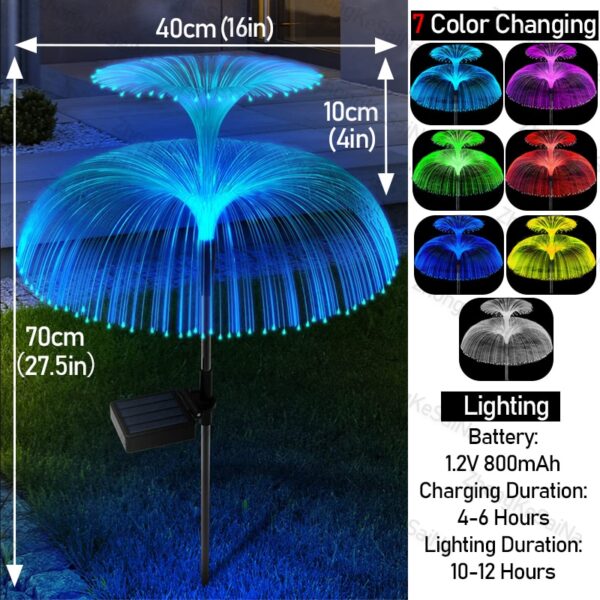 6/3/1Pcs Led 7Colors Solar Garden Lights Outdoor Waterproof Lawn Lights Fiber Optic - Image 4