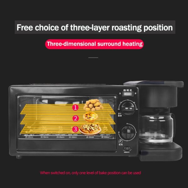 TABELL 3 in 1 Breakfast Machine Bread Maker Toaster Electric Mini Oven Hot Dog Machine Kitchen - Image 4