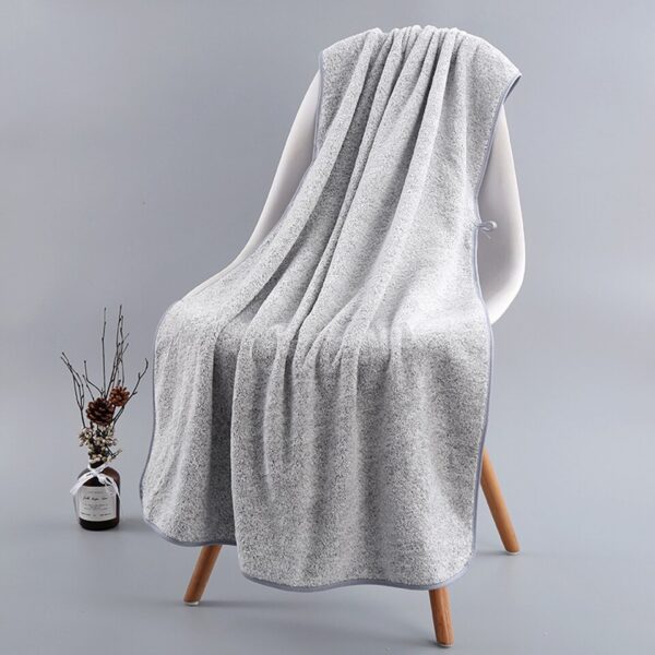 Bamboo Charcoal Coral Velvet Fiber Bath Towel Adult Quick-drying Soft Absorbent Solid Color - Image 16