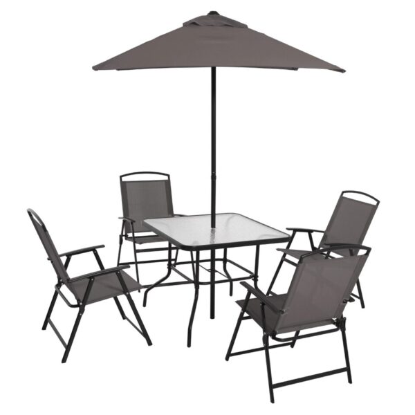 Mainstays Albany Lane 6 Piece Outdoor Patio Dining Set, Grey - Image 5