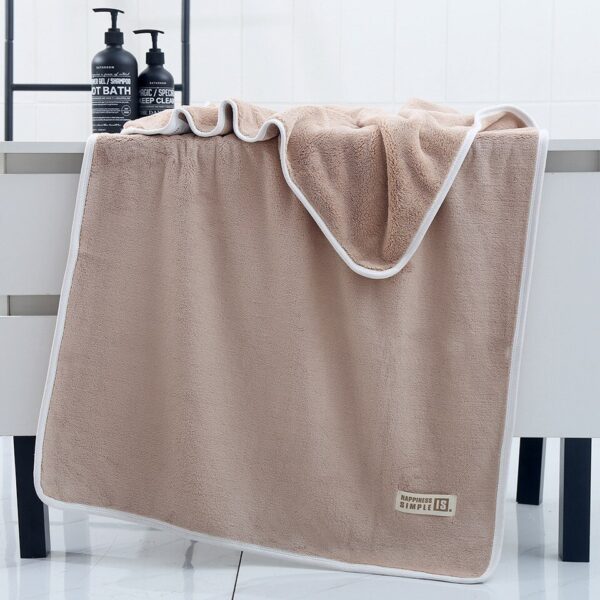 Bamboo Charcoal Coral Velvet Fiber Bath Towel Adult Quick-drying Soft Absorbent Solid Color - Image 13