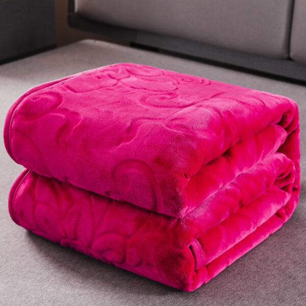 Solid Soft Warm Velvet Blanket - Image 3