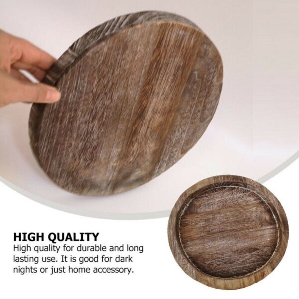 Rustic Wooden Tray Candle Holder Multi-purpose Tray Lightweight - Image 4