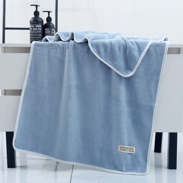 Bamboo Charcoal Coral Velvet Fiber Bath Towel Adult Quick-drying Soft Absorbent Solid Color - Image 7