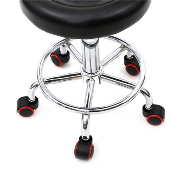 US Ready Stock Rolling  Swivel Pu  Leather Salon Stool Chair With Back Support For Office - Image 6