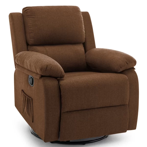 Recliner Chair, 360 Swivel Rocker Chair for Adults, Small Rocking Recliner for Small Spaces, Upholstered Fabric Glider Recliner - Image 12
