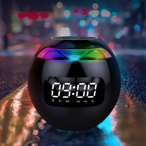 Spherical Music Player Clock Bluetooth-compatible 5.0 Speaker LED Screen Wake Up Clocks - Image 9