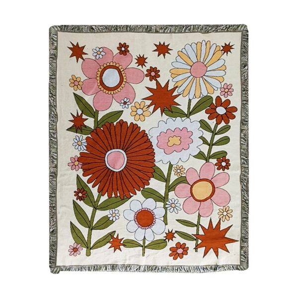 Boho Floral Blankets For Beds Sofa Summer Bed Throw Cover Aesthetic Soft Cotton - Image 13