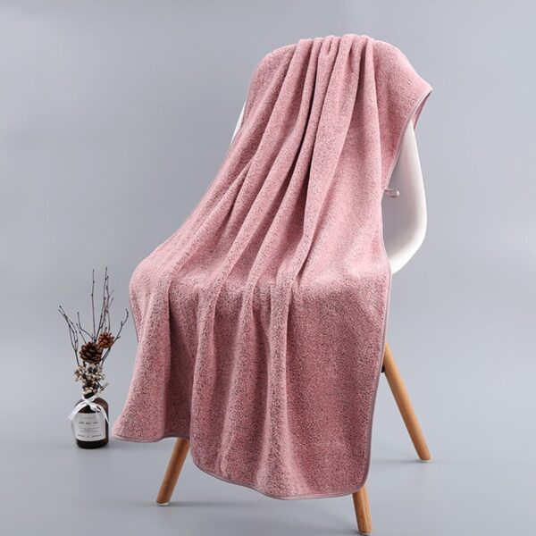 Bamboo Charcoal Coral Velvet Fiber Bath Towel Adult Quick-drying Soft Absorbent Solid Color - Image 2