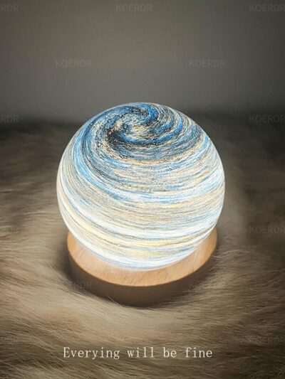 Unique Glowing Planetary Crystal Ball Galaxy Astronaut  Night Lights USB Power Warm Bedside Ligh