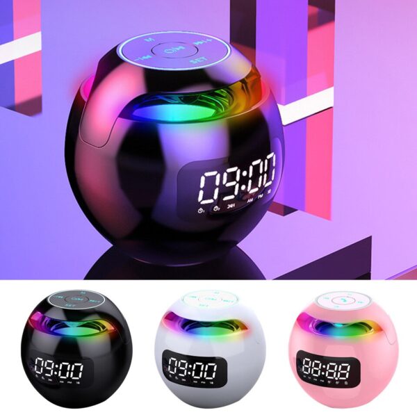 Spherical Music Player Clock Bluetooth-compatible 5.0 Speaker LED Screen Wake Up Clocks - Image 8