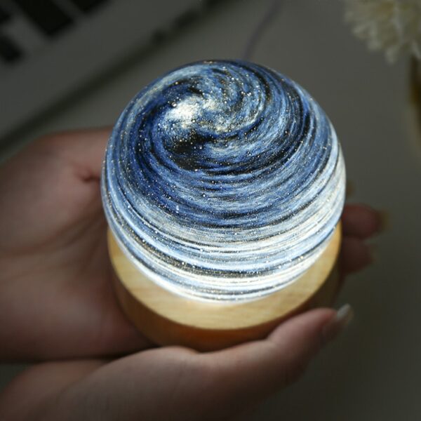 Unique Glowing Planetary Crystal Ball Galaxy Astronaut  Night Lights USB Power Warm Bedside Ligh - Image 7